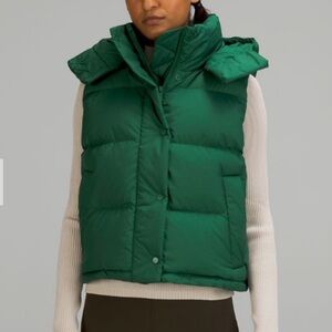 NWT Lululemon Wunder Puff Cropped Vest Everglade Green Size 2